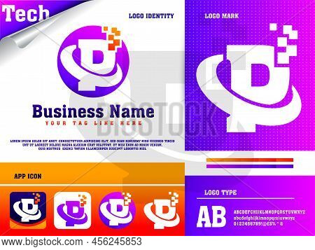 Tech Letter P Logo Design Vector Template