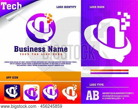 Tech Letter Q Logo Design Vector Template