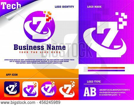 Tech Letter Z Logo Design Vector Template