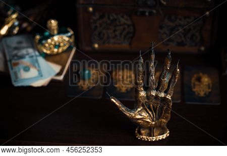 Concept Of Esoteric, Incantation, Future Predict And Paganism, Power Of Wicca, Rite On A Altar