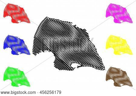 Fehmarn Island (baltic Sea, Federal Republic Of Germany) Map Vector Illustration, Scribble Sketch Fe