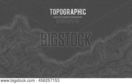 Grey Contours Vector Topography. Geographic Mountain Topography Vector Illustration. Topographic Pat