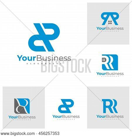 Set Of Letter R Logo Design Vector Template, Initial Rr Logo Concepts Illustration.