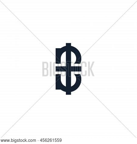 Abstract Initial Letter Bt Logo In Blue Color Isolated In White Background Applied For Nft Project L