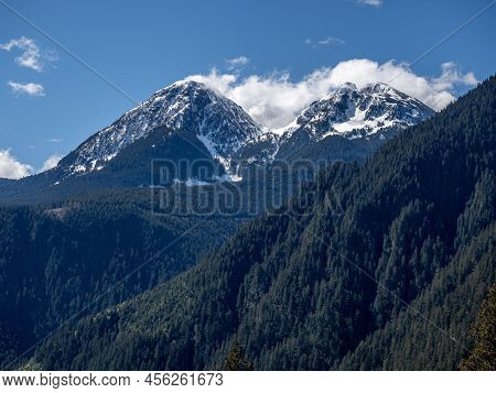 View Of Isolillock Peak And Silver Peak Taken From The Dragonsback Train Near Hope In British Columb