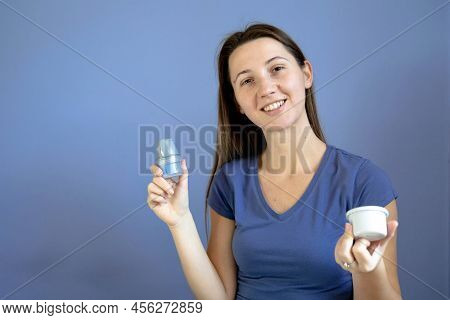 Girl Showing Flash Glucose Monitoring Patch Applier