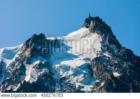 Aiguille Du Midi Is A 3842 M Mountain In The Mont Blanc Massif Within The French Alps Near The Chamo