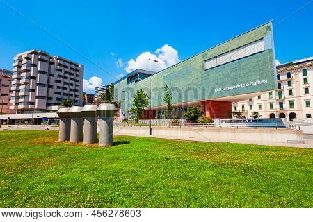 Lugano, Switzerland - July 09, 2019: Lac Lugano Art And Culture Centre Or Lugano Arte E Cultura In L