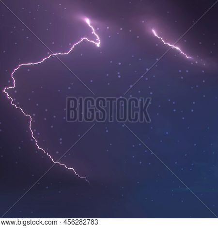 A Premade Background Of Stars On A Dark Background With A Lightening Bolt.