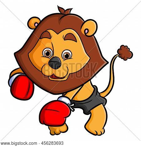 The Lion Fighter Is Boxing And Punching Enemy Of Illustration