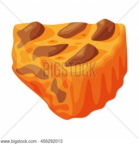 Cut Piece Of Baked Pie With Chocolate Filling And Shortcrust Pastry Vector Illustration