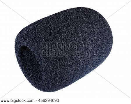 Foam windshield for condenser microphone isolated on white background