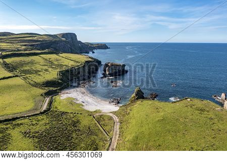 Aerial View Of The Great Pollet Sea Arch, Fanad Peninsula, County Donegal, Ireland