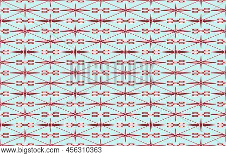 Abstract Outline Background Rhombus Pattern Four Long Red White Four Pointed Star Use For Advertisem