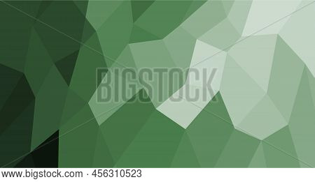 Illustration Of A Green Polygon Consisting Of Triangles Geometric Background With Gradients