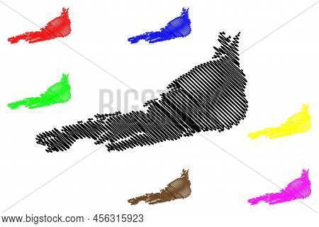Froya Island (kingdom Of Norway) Map Vector Illustration, Scribble Sketch Froya Map