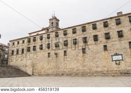 San Pelayo Monastery In Quintana Square, Santiago De Compostela, Spain.