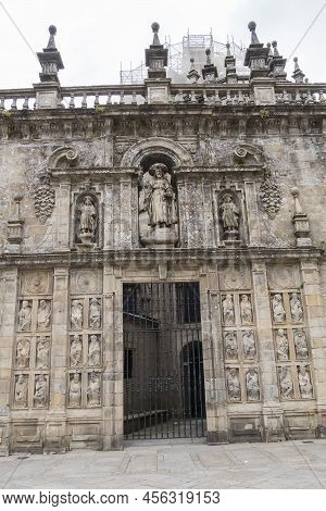 Saint Door Of The Santiago De Compostela  Cathedral In Quintana Square, Santiago De Compostela, Spai