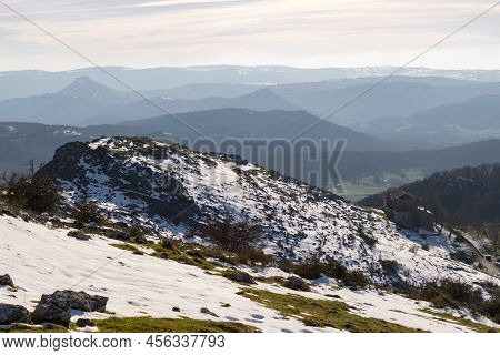 Atxabal Mountaind And Surrounding Area Near Murgia (basque Country)