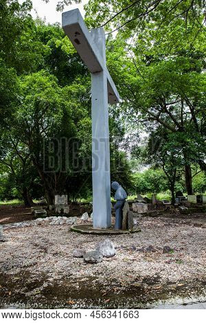 Armero, Colombia - May, 2022: Monument Commemorating The Visit Of Pope John Paul Ii In 1986 To The S