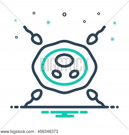 Mix Icon For Reproduce Sperm Reproduction Cell Evolution Female Fertilization Ovulation Insemination