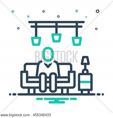 Mix Icon For Sitting Pedestal Sofa Couch Person Lounge Comfortable Cozy