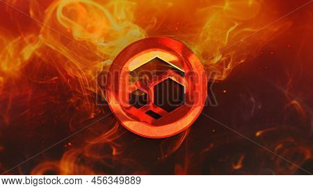 3d Rendering Cryptocurrency Zel Coin On Colorful Background, Cryptocurrency Concept 3d Illustration