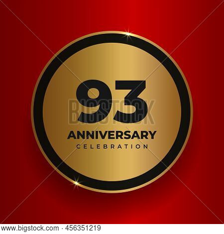 93 Years Anniversary Celebration Background. Celebrating 93rd Anniversary Event Party Poster Templat