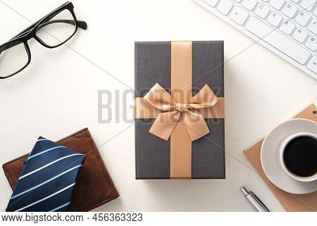 Father's Day Gift Design Concept On Office Table.