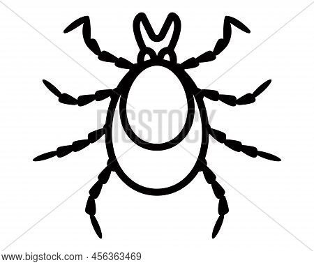 Icon Of An Encephalitic Tick That Lives In The Forest. Dangerous Insect. Flat Vector Illustration.