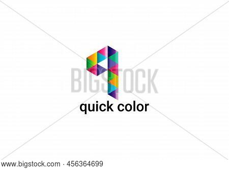 Quic Color Abstract Q Letter Modern Initial Lettermarks Logo Design