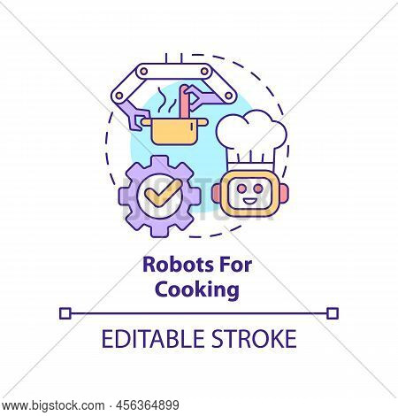 Robots For Cooking Concept Icon. Successful Restaurant Business Abstract Idea Thin Line Illustration