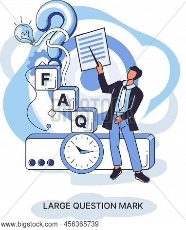 Ladge Question Mark Metaphor. Problem And Solution Concept, Question Mark. Ask Questions And Receive