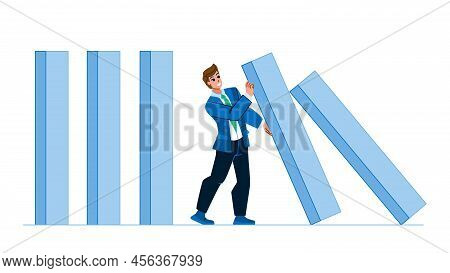 Business Problem Vector. Man Solution, Businessman Stress, Work Offiice Person, Corporate Strategy B