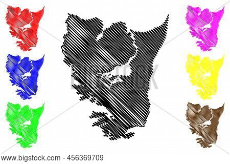 Graham Island (canada, British Columbia Province, North America, Haida Gwaii Archipelago) Map Vector