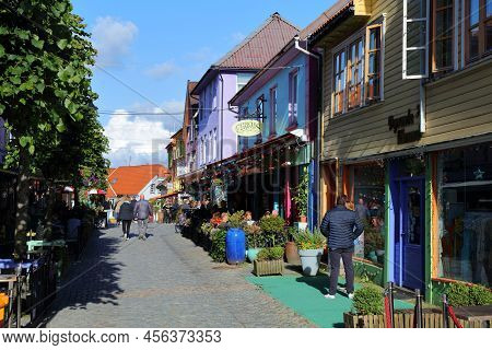 Stavanger, Norway - July 20, 2020: People Visit Borough Of Storhaug In Stavanger, Norway. Stavanger 