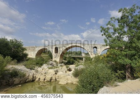 The Structure Of The Pont Julien (the Julien Bridge), Part Of The Ancient Via Domitia , Spanning Ove
