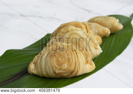Malaysia Popular And Traditional Snack Karipap Or Curry Puff Filled With Potato Fillings.