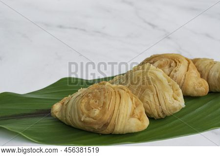 Malaysia Popular And Traditional Snack Karipap Or Curry Puff Filled With Potato Fillings.