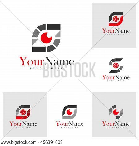Set Of Letter S With Eye Logo Design Vector Template, Initial S Logo Concepts Illustration.