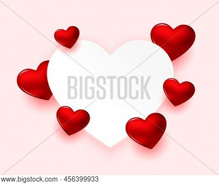 Realistic Valentines Day Greeting Background Vector Design Illustration
