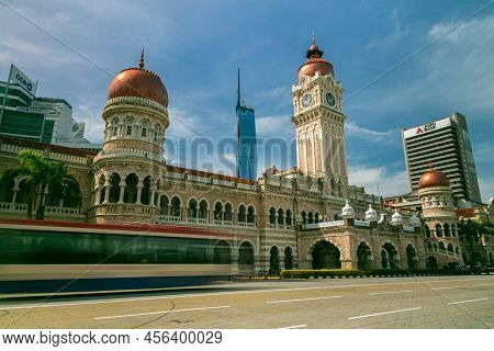 Kuala Lumpur, Malaysia - June 12, 2022: Old And New Icon Of The Malaysian Capital. The Clock Tower O