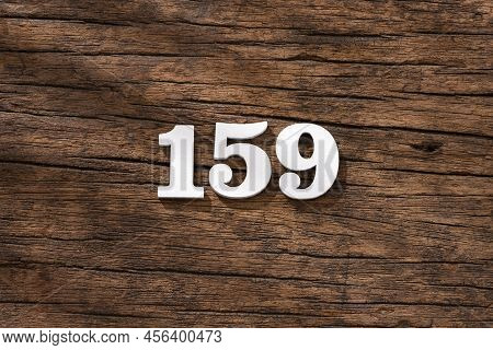 Number 159 - Piece On Rustic Wood Background