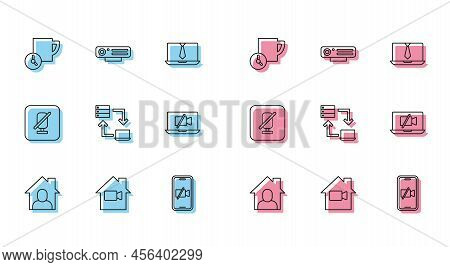 Set Line Online Working, Video Camera Off Home, Time Management, On Mobile, Laptop, Mute Microphone 