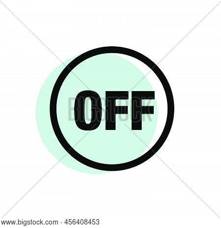 Off Yes Graphic Button Icon. Off Typography Icon.  Off