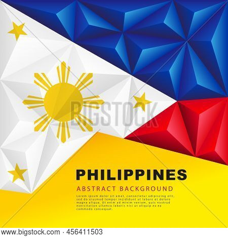 Polygonal Flag Of The Philippines. Vector Illustration. Abstract Background In The Form Of Colorful 