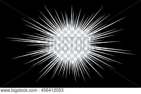 Manga Speed Burst Frame. Radial Anime Speed Lines. Crash Zoom Effect For Comic Book. Radial Lines Ov