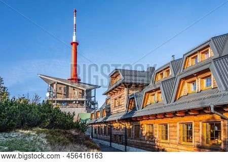 Emil Zatopek - Maraton Hut. Wooden Mountian Chalet On The Summit Of Lysa Mountain In Beskids, Czech 