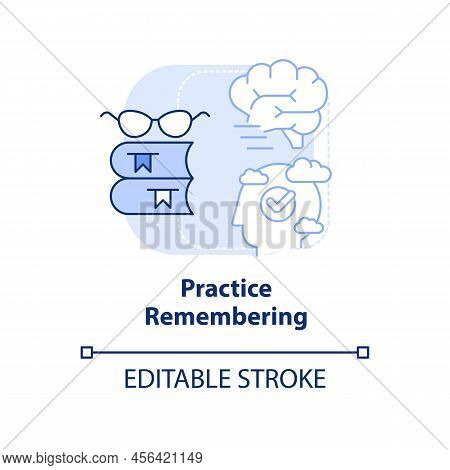 Practice Remembering Light Blue Concept Icon. Memorizing Material. Learning Technique Abstract Idea 