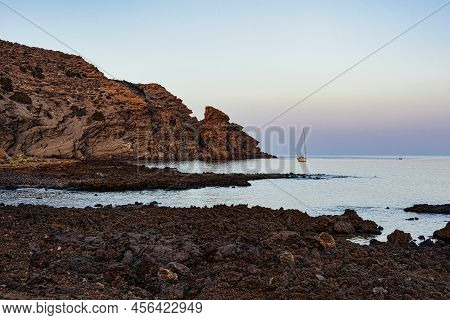 Typical Beach With Lava In The Sea Of Linosa One Of The Pelagie Islands In The Sicily Channel Of The
